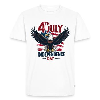 Amérique USA Eagle 4 juillet Jour de l’indépendance - T-shirt Premium bio Homme - blanc - Devant - Nico (187cm)