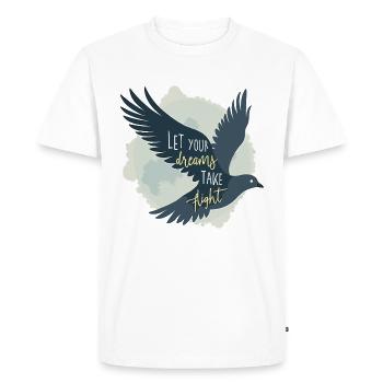 Let Your Dreams Take Flight Seagull Bird - Men's Premium Organic T-Shirt - white - Front - Nico (187cm)