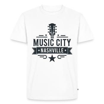 Music City Nashville Guitare Tennessee - T-shirt Premium bio Homme - blanc - Devant - Nico (187cm)