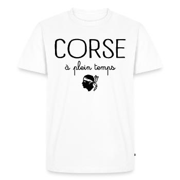 Corse à Plein Temps - T-shirt Premium bio Homme - blanc - Devant - Nico (187cm)