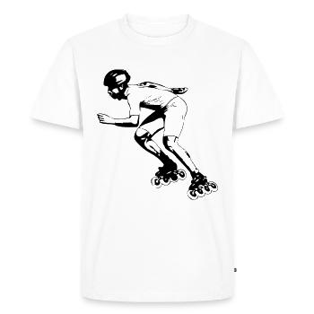 Patin à roues alignées - patins à roues alignées - T-shirt Premium bio Homme - blanc - Devant - Nico (187cm)