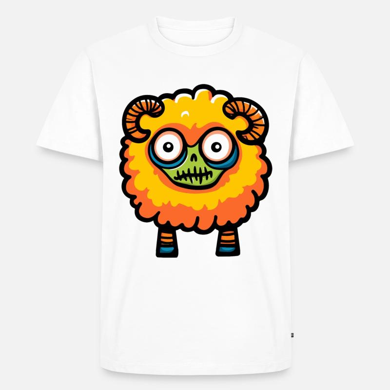 Schaf Halloween Comic - Männer Premium Bio T-Shirt - Weiß