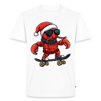 Crabe de homard Noël drôle - T-shirt Premium bio Homme - blanc - Devant - Nico (187cm)