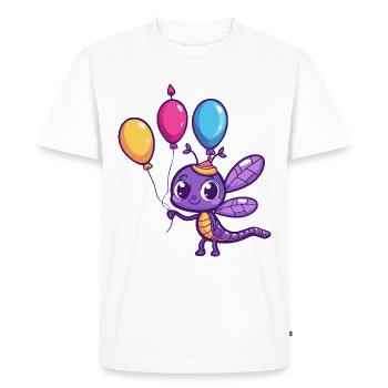 Libellule Anniversaire Bébé - T-shirt Premium bio Homme - blanc - Devant - Nico (187cm)