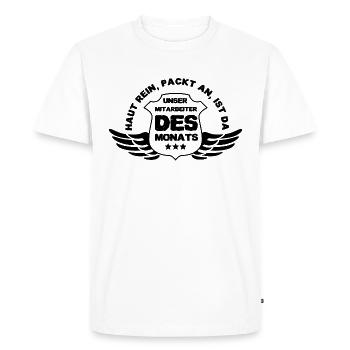 Our Employee of the Month - Men's Premium Organic T-Shirt - white - Front - Nico (187cm)