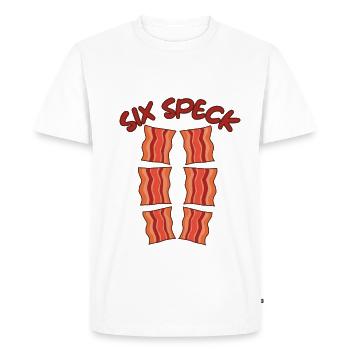 Six paquet - six bacon - T-shirt Premium bio Homme - blanc - Devant - Nico (187cm)