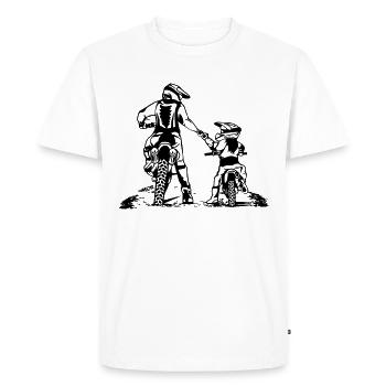 Motocross Père et fille - T-shirt Premium bio Homme - blanc - Devant - Nico (187cm)