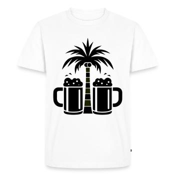 Beer Palm Trees Beach - Men's Premium Organic T-Shirt - white - Front - Nico (187cm)
