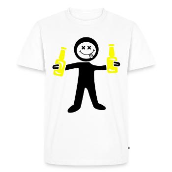 Figurine bâton de bière - T-shirt Premium bio Homme - blanc - Devant - Nico (187cm)