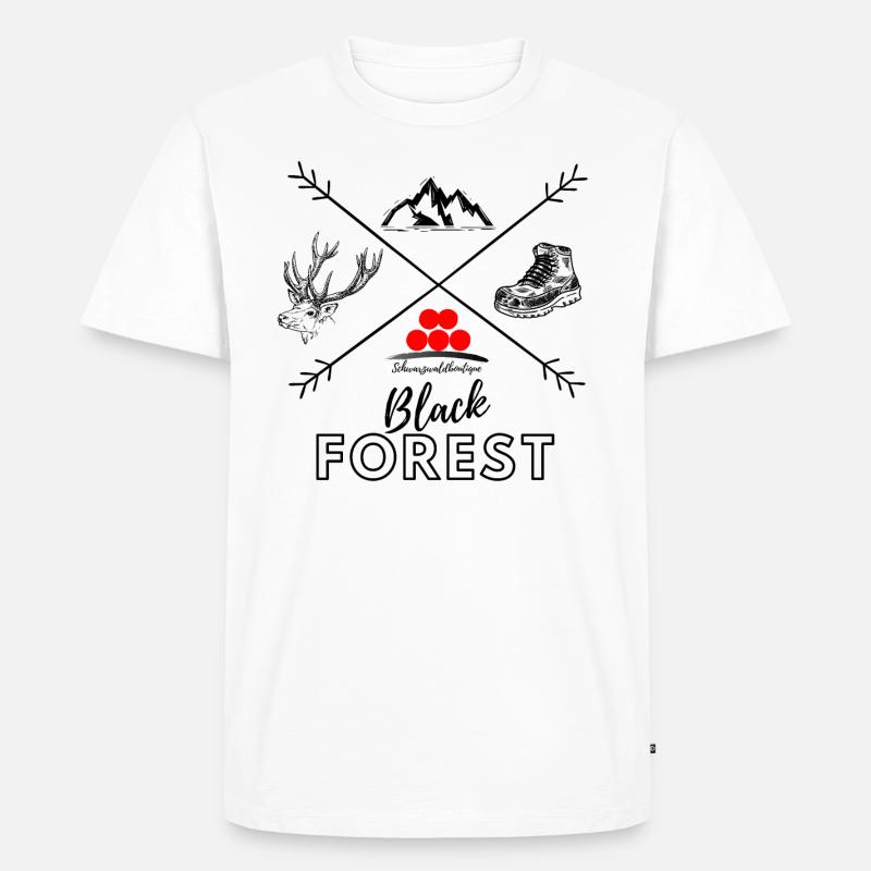BlackForest Kompass - Männer Premium Bio T-Shirt - Weiß