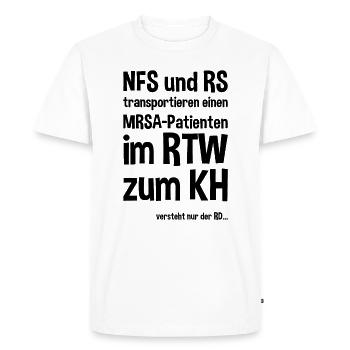 Dire paramédic paramédical - T-shirt Premium bio Homme - blanc - Devant - Nico (187cm)