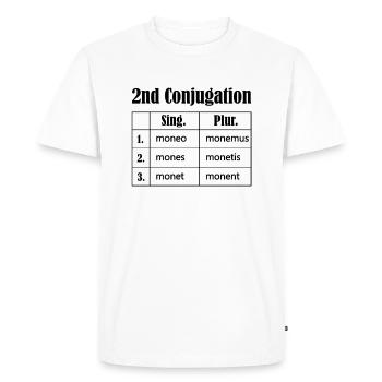 Conjugaison latine Langue latine Monere - T-shirt Premium bio Homme - blanc - Devant - Nico (187cm)