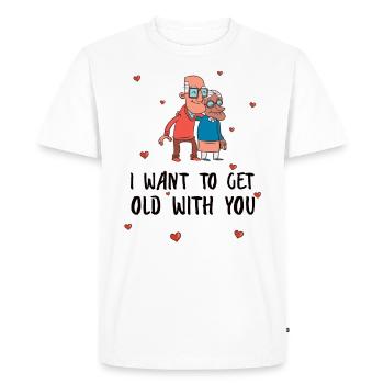 Ensemble Vieux Couples Amour Romantique - T-shirt Premium bio Homme - blanc - Devant - Nico (187cm)