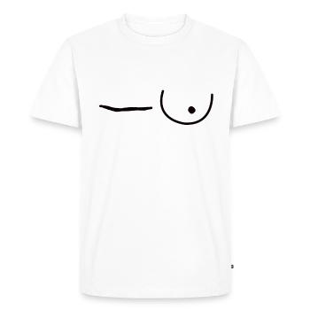Cancer du sein cicatrice seins combattante - T-shirt Premium bio Homme - blanc - Devant - Nico (187cm)