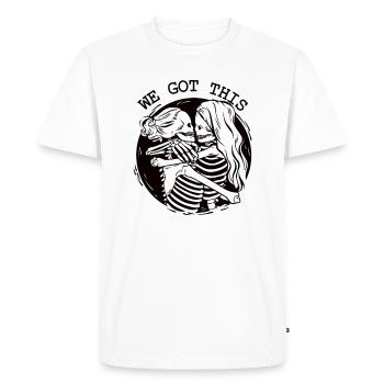 Lesbiennes LGBT Amour Femmes - T-shirt Premium bio Homme - blanc - Devant - Nico (187cm)