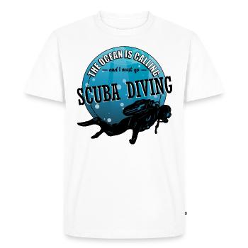 Plongée Sport Plongée Sous-marine Scuba Diving - T-shirt Premium bio Homme - blanc - Devant - Nico (187cm)