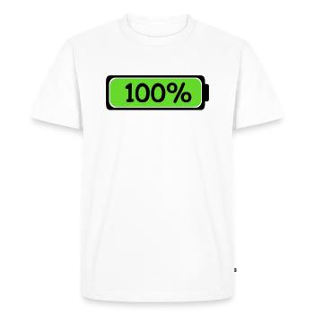Batterie 1 Niveau de charge de la batterie - T-shirt Premium bio Homme - blanc - Devant - Nico (187cm)