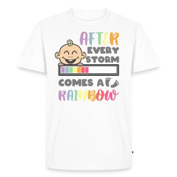 After Every Storm Comes A Rainbow - Rainbow Baby - Men's Premium Organic T-Shirt - white - Front - Nico (187cm)