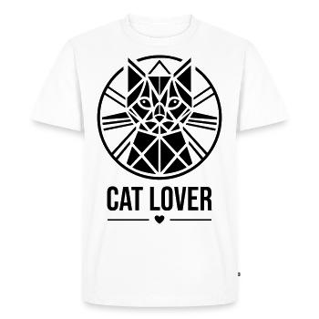 Catlover Cat Lover - Men's Premium Organic T-Shirt - white - Front - Nico (187cm)
