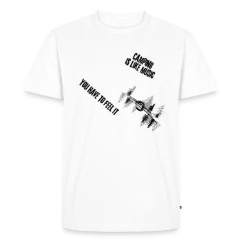 camping is like Music camping is like freedom - Men's Premium Organic T-Shirt - white - Front - Nico (187cm)