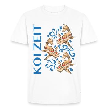 Koi Time Saying Koi Carp Lover - Men's Premium Organic T-Shirt - white - Front - Nico (187cm)