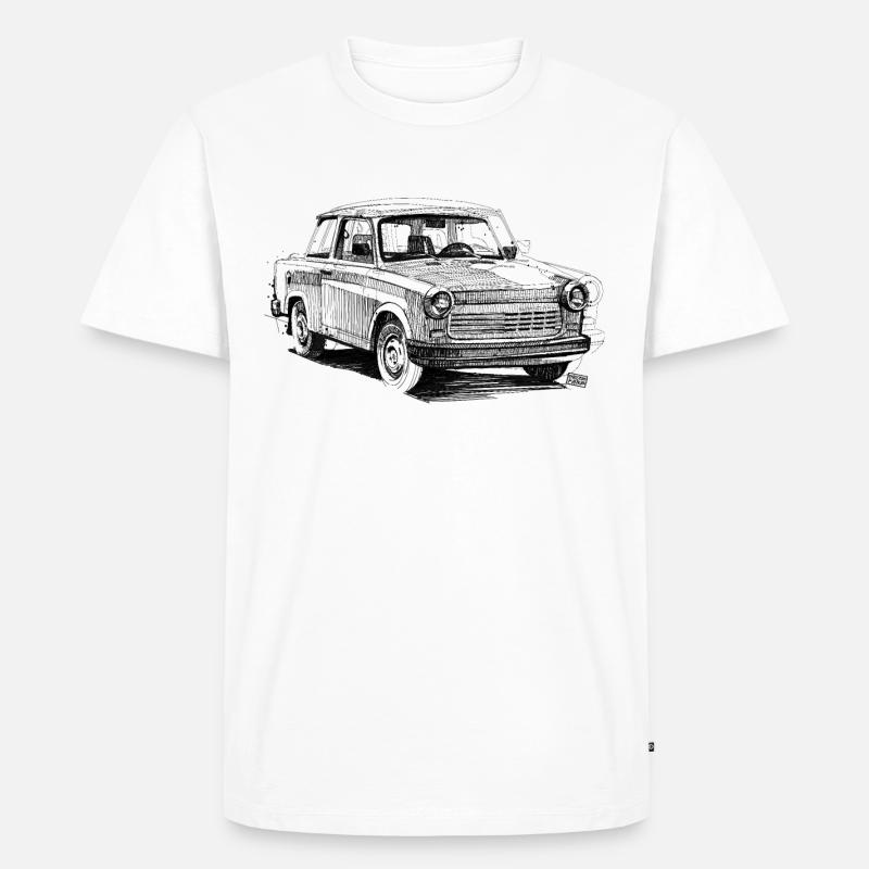 HandgezeichneterTrabant - Männer Premium Bio T-Shirt - Weiß