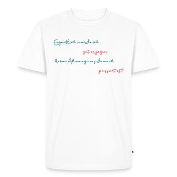 gut erzogen bunt - Männer Premium Bio T-Shirt - Weiß - Vorne - Nico (187cm)
