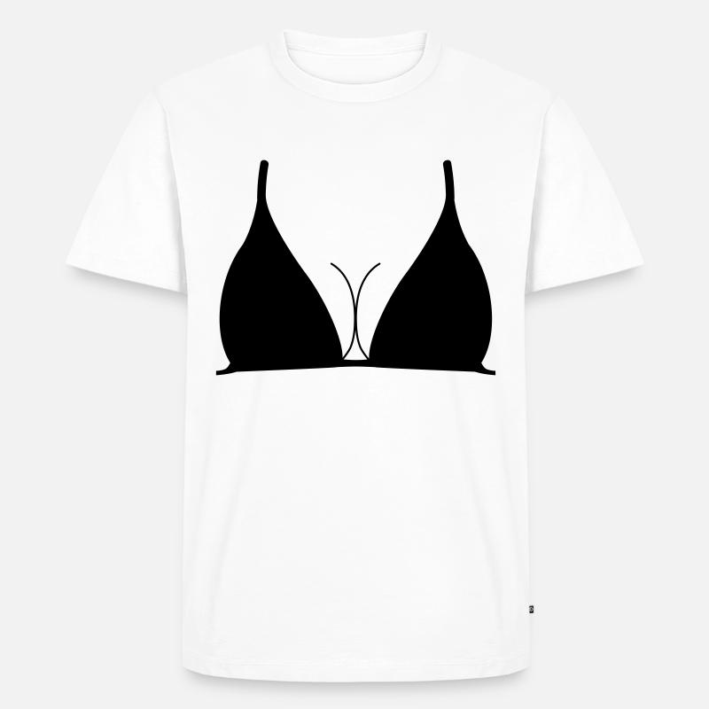 Breasts, upper part, bust size, cleavage, breast, - Men's Premium Organic T-Shirt - white