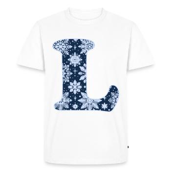 Letter L Snowflakes - Men's Premium Organic T-Shirt - white - Front - Nico (187cm)