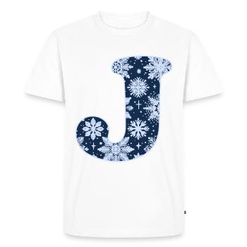 Letter J Snowflakes - Men's Premium Organic T-Shirt - white - Front - Nico (187cm)
