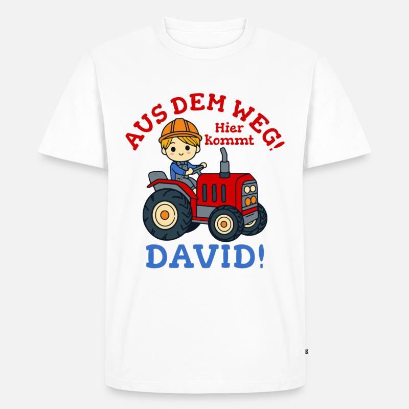 David Name Traktor - Männer Premium Bio T-Shirt - Weiß