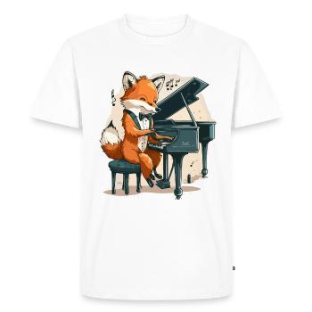 Renard musical - T-shirt Premium bio Homme - blanc - Devant - Nico (187cm)