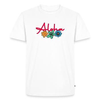 aloha, greeting - Men's Premium Organic T-Shirt - white - Front - Nico (187cm)
