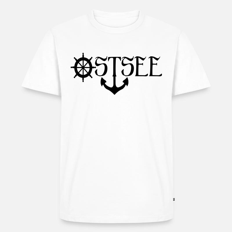 Ostsee Anker - Männer Premium Bio T-Shirt - Weiß