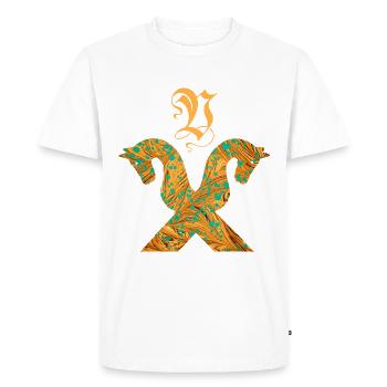 Pignon pour chevaux E 95 V - T-shirt Premium bio Homme - blanc - Devant - Nico (187cm)