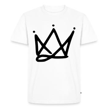 Emoji crown crowns sketch black - Men's Premium Organic T-Shirt - white - Front - Nico (187cm)