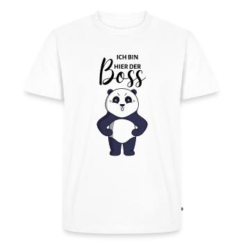 I'm the boss here bear business panda laugh - Men's Premium Organic T-Shirt - white - Front - Nico (187cm)
