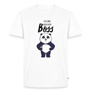 I'm the boss here bear business panda laugh - Men's Premium Organic T-Shirt - white - Front - Nico (187cm)