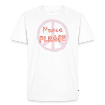 Peace Please Peace of the World No War Hippie - Men's Premium Organic T-Shirt - white - Front - Nico (187cm)