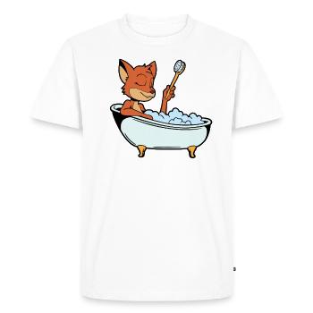 Fox prend un bain dans la baignoire - T-shirt Premium bio Homme - blanc - Devant - Nico (187cm)