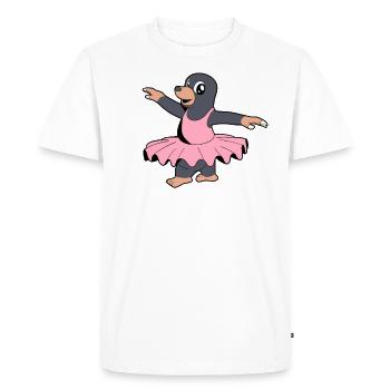 Comic Mole Dances Ballet - Ballerina - Men's Premium Organic T-Shirt - white - Front - Nico (187cm)