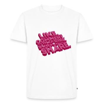 Like Comments Subscribe Share Bloger - Men's Premium Organic T-Shirt - white - Front - Nico (187cm)