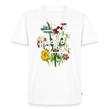 Be a Good Person Flowers Kindness - Men's Premium Organic T-Shirt - white - Front - Nico (187cm)