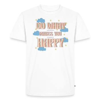 Faites ce qui vous rend heureux La vie Stars Clouds - T-shirt Premium bio Homme - blanc - Devant - Nico (187cm)