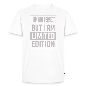 Not Perfect I Am Limited Edition Unique - Men's Premium Organic T-Shirt - white - Front - Nico (187cm)