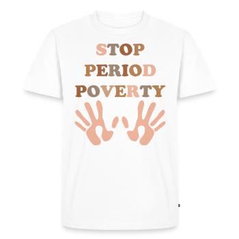Stop Time Pauvreté Les gens disent non misère - T-shirt Premium bio Homme - blanc - Devant - Nico (187cm)