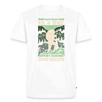 Happiness is spent Bend Oregon Park hiking - Men's Premium Organic T-Shirt - white - Front - Nico (187cm)