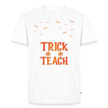 Chauves-souris citrouilles d’Halloween aigres-douces ou aigres - T-shirt Premium bio Homme - blanc - Devant - Nico (187cm)
