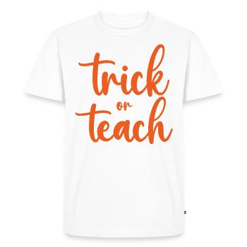 Chauves-souris citrouilles d’Halloween aigres-douces ou aigres - T-shirt Premium bio Homme - blanc - Devant - Nico (187cm)
