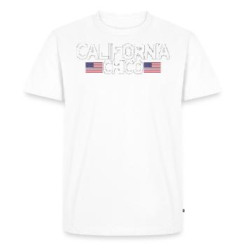 Chico California Walking Tour Flag Ville populaire - T-shirt Premium bio Homme - blanc - Devant - Nico (187cm)